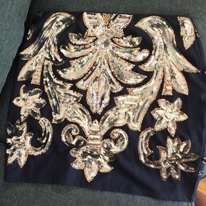 Alya Navy sequined skirt in L